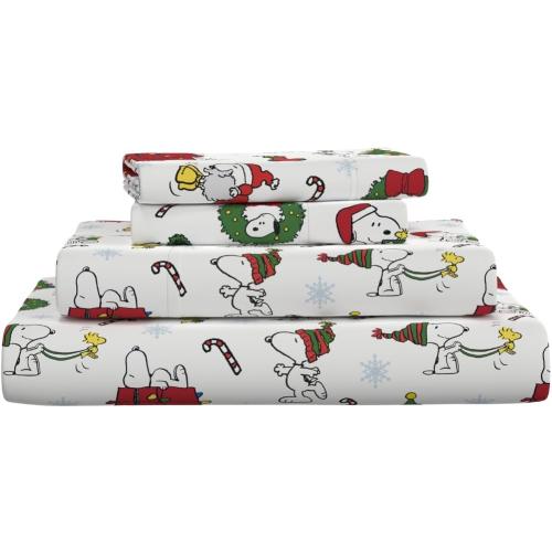 Peanuts® Snoopy Christmas Holiday Microfiber Sheet Set – Twin, 3 Piece Set (Official Peanuts Product) by Franco Collectibles