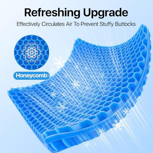 Gel Seat Cushion, Cooling Honeycomb Design for Office Chair Car Wheelchair