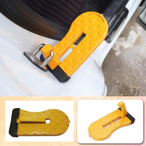 Yellow 2 Pack Car Door Step for Easy Roof Access -Multi-Foldable Aluminum Alloy Car Step Hook for Most Cars, SUVs, Trucks - with Glass Breaker - Roof Rack Accessories - Max Load 400 lbs(Yellow 2 Pack)