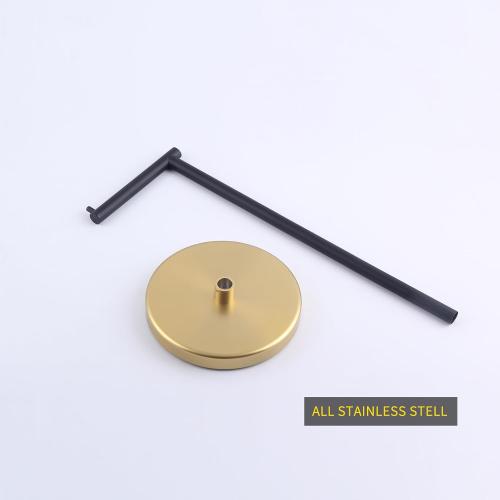 GERZWY Bathroom Toilet Paper Holder SUS 304 Stainless Steel Stand Modern Paper Towel Holder Free Standing for Countertop (Black & Gold) DZY002-BD