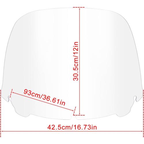 CLEAR 14'' Windshield Windscreen for Harley Ultra Limited FLHTK, Tri Glide Ultra FLHTCUTG, Special FLHXS, FLHX 2014-2023 for CVO Street Glide 2015-2022 (Clear)