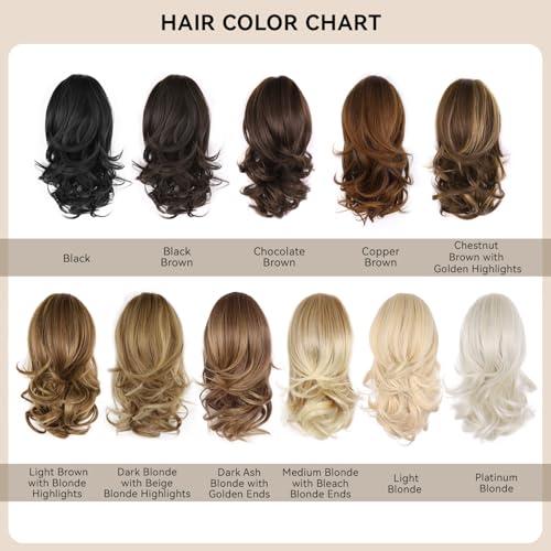 ZQIAN BEAUTY 14 Inch Blonde Ponytail Extension, Clip on Ponytails for Women