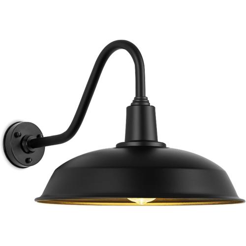 21 Large Black Outdoor Gooseneck Barn Light, Modern Vintage Style Barn Gooseneck Light for Garages, Farmhouses and Porches