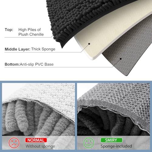 Smiry Toilet Rugs U-Shaped 24x20, Extra Soft Absorbent Contoured Bath Mat