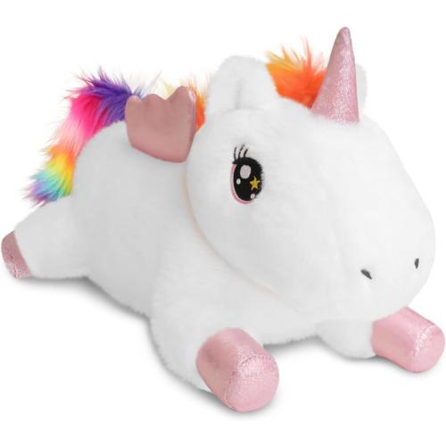 SQEQE Weighted Unicorn Plush, Weighted Unicorn Stuffed Animal, Cute Plushies Soft Pillow Toy Gift for Kids Adults 9.8 Inch, 0.8 Lbs