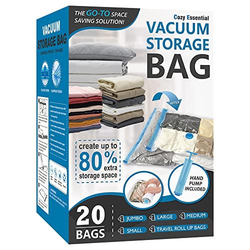 Vacuum Storage Bags with Hand Pump, Vacuum Seal Space Saver Bags,20 Combo