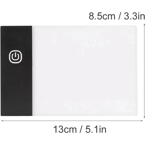 LED Light Board Mini A6 Portable Tracing LED Copy Board Light Box, Drawing Box Flip Book Kit Tablet Paint Pad, Eye Protective Adjustable Light Box 3.3 x 5.1in
