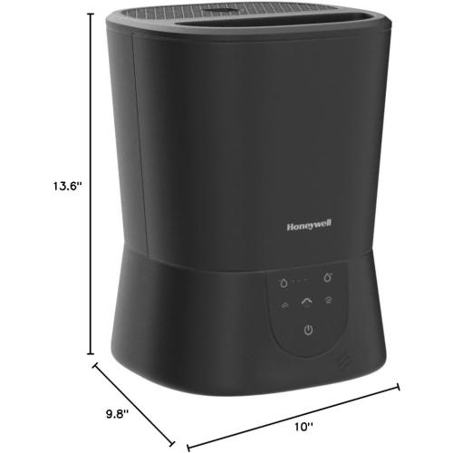 Honeywell Easy-to-Care Filter Free Warm Mist Humidifier, Medium Rooms, 1.5 Gallon Tank – Humidistat for Bedroom, Home or Office Black