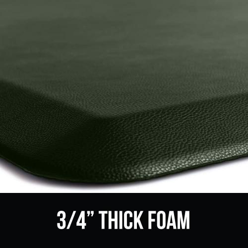 GORILLA GRIP Comfortable Cushioned Kitchen Mats for Floor, Waterproof and Stain Resistant Soft Top, 3/4 Inch Thick Ergonomic Standing Desk Anti Fatigue Mat, Foam Supports Feet, 17x24, Hunter Green