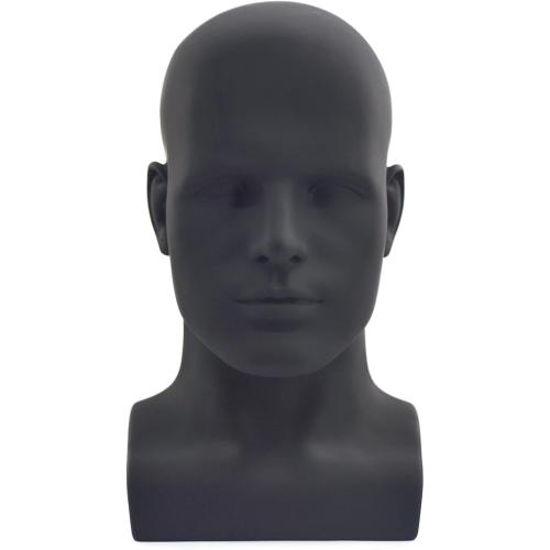 Male Mannequin Head Professional Manikin Head for Display Wigs Hats Headphone Mask Sunglasses Jewelry and Scravat Display Stand (L90-yahei)