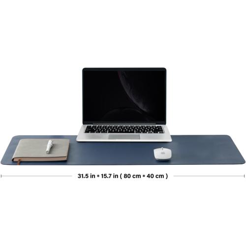 Cork Desk Mat - Dual-Sided Desk Pad for Office and Home - Desk Organization and Accessories - Ideal for Large Mouse Pad and Desk Mats on Top of Desks(Dark Blue,80cmx 40cm)