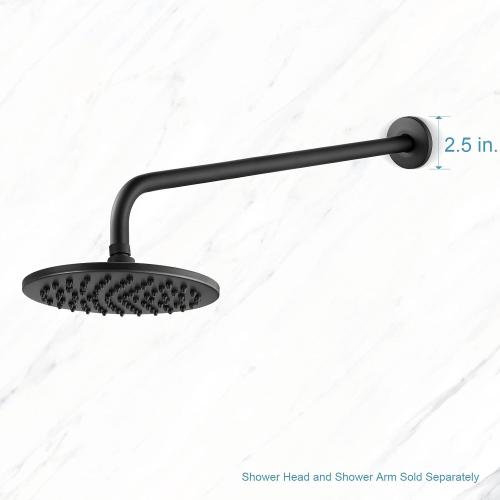 OFFO Shower Arm with Flange, 24 in Wall Mount Replacement Angle Shower Head Arm Wall-Mounted For Fixed Shower Head & Handheld Showerhead, Matte Black