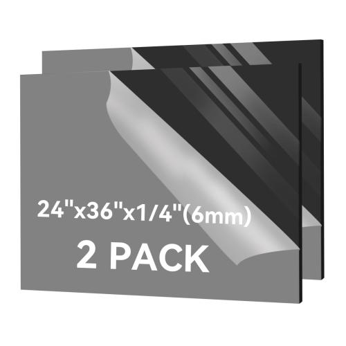2 Pack white  Plexiglass Sheets 24x36x1/4'' Thick Acrylic Sheets Plastic Sheet Plexiglass Panel Easy to Cut with Saw or Drill Ideal for Laser Cutting, DIY Project, Craft, Display Use