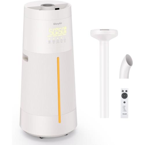 Humidifier for Large Room-6.3Gal Cool Mist, Top Fill,3000ft²,Beige | Commercial Humidifier with 4X Atomizers,1500mL/h Mist Output with Auto Mode,40H Runtime,Quiet Humidifiers for Bedroom & Plant