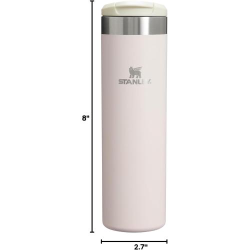 Stanley AeroLight Transit Bottle 20 oz | Locking Drink Through Lid | Leak Resistant Water Bottle or Coffee Travel Mug | Lightweight Insulated Stainless Steel | BPA-Free | Rose Quartz