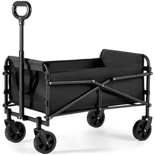Heavy-Duty Collapsible Cart with Wheels – 220 lbs Capacity, Foldable Utility Cart for Camping, Beach, Sports, Garden & Grocery Use