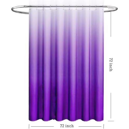 TIKABC Shower Curtain Liner, Purple Lightweight Shower Curtain Liners, Plastic Shower Curtains, 72x72 inch PEVA Shower Liner with 12 Grommet Holes and Magnetic Weights