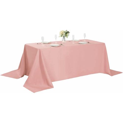 Cupuamon Rectangle Tablecloth 90x156 inch Washable Polyester Fabric Table Cloth for Wedding Party Dining Banquet Decoration（90x156, Dusty Pink）