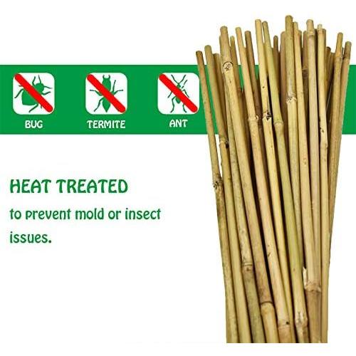 Natural Bamboo Stakes 3 Feet, Eco-Friendly Garden Stakes, Plant Stakes Supports Climbing for Tomatoes, Trees, Beans, 25 Pack