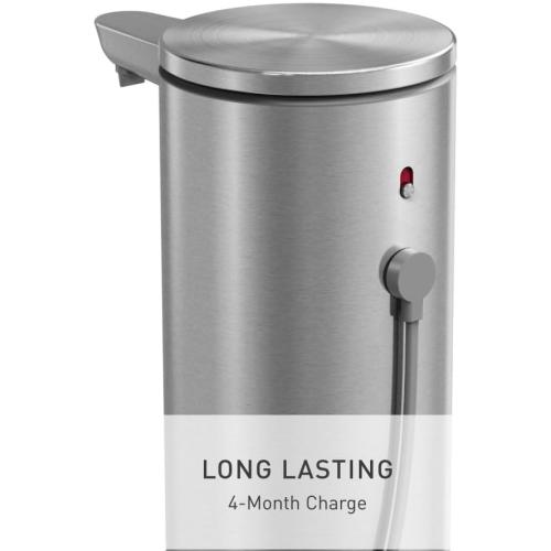 simplehuman Liquid Sensor Pump, 9 oz Automatic Soap Dispenser for Kitchen and Bathroom, Touchless Motion Sensor, Variable Dispense, Rechargeable, No-Drip Spout, High-Grade Brushed Stainless Steel