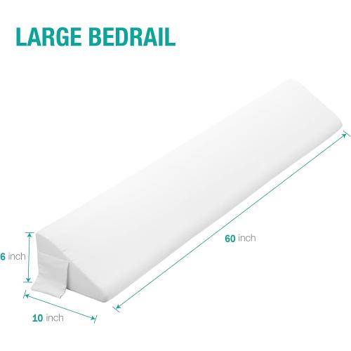 Vekkia Queen Size Bed Wedge Pillow for Headboard Gap/Mattress Wedge Gap Filler/Bed Gap Filler Fill 0-6 Gap Between Headboard and Mattress,60x10x6-White