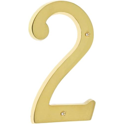 3 Inch Premium Bright Solid Brass Door House Numbers and Street Address Plaques Numbers for Residence and Mailbox Signs.