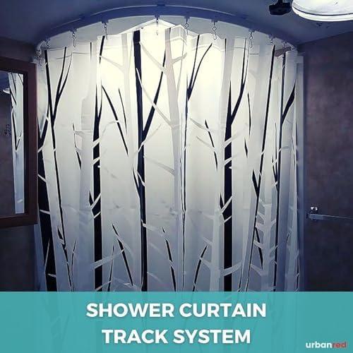 UrbanRed Flexible Bendable Ceiling Curtain Track, 9.8FT (3m), Mount for Rail with Curtain Tracks System, Room Divider, Curtains Rod, RV Ceiling Track for Curtains, White