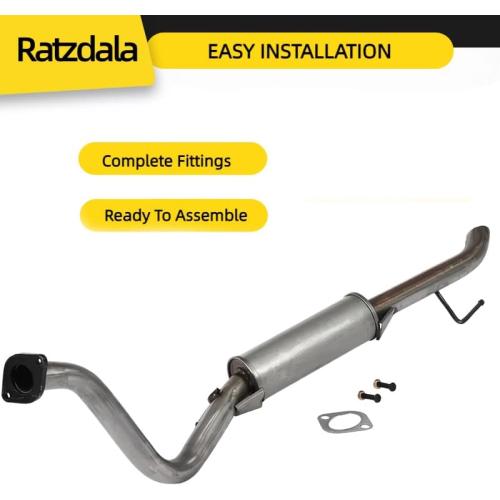 Ratzdala 54803 Stainless Steel Direct Fit Rear Exhaust Muffler Fit For Ford Escape 2.5L 2009-2012 (Hybrid, Limited, XLS, XLT) Mazda Tribute 2.5L 2009-2011 (I), New Replacement With Accessories