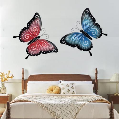 ABELOTS Metal Butterfly Wall Decor - 21 Oversized Outdoor Fence and Indoor Art Decor,Hanging Decoration for Garden Yard Living Room Bedroom Patio Balcony(3 Pack)