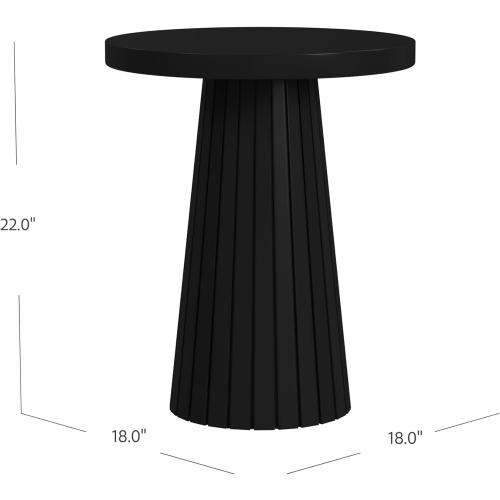 Spatial Order Black Mango Wood End/Side Round Table