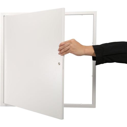 VEVOR Metal Access Panel for Drywall Ceiling, 24 x 24 Inch Plumbing Access Doors with Cam Latch Lock, Heavy-Duty Steel Wall Hole Cover, Easy Install Removable Hinged Panel for Wiring & Cables, Silver