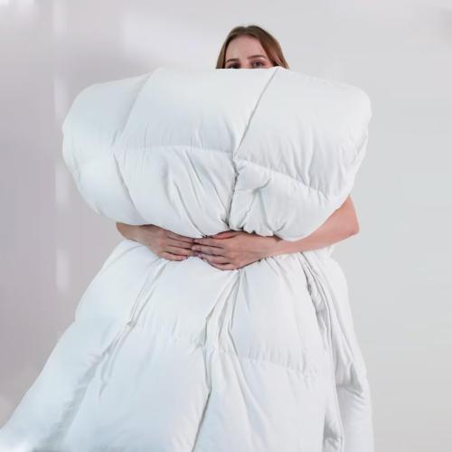 DOWNCOOL Comforters Queen Size, Duvet Insert, White All Season Duvet, Lightweight Quilt, Down Alternative Hotel Comforter (White, Queen 88x92 Inches)