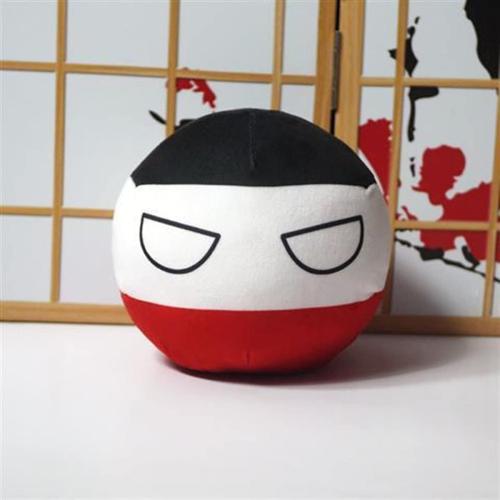Color Black white and red Polandball Plush Doll Countryball, Toy Plush Gift,USA USSR UK France Russia Canada Italy Country Ball, 7.87 Inches