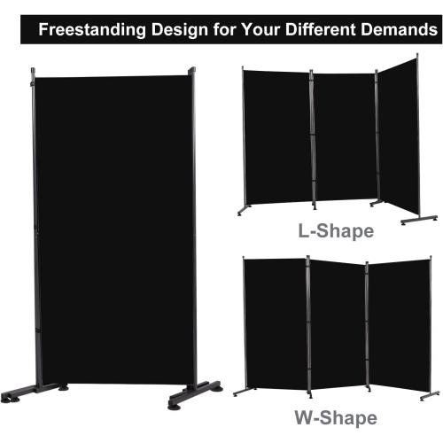 Room Divider 6FT Folding Privacy Screens, 3 Panel Partition Room Dividers w/Freestanding Design, Portable Wall Divider for Room Separtation, Fabric Room Divider Panel Sceen for Home Office Bedroom