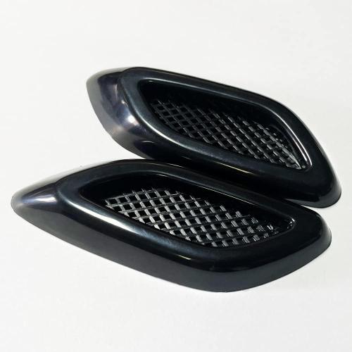 6pcs Curboom Car Fender Trim Decorative Intake Universal Auto Air Flow Bumper Side Vent Decal Scoop Hood Spolier Door Carbon Fiber ABS Chrome Silver Exterior Glossy Black Sticker for Most Cars