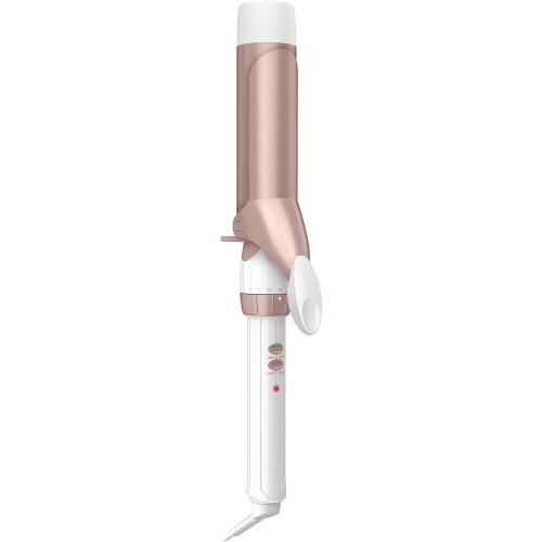 Conair Curling Iron, Double Ceramic, 1 1/2 Barrel, White/Rose Gold | Hair curler and hair waver for medium to long hair with 30 heat settings, built-in heat protection, a cool tip, and auto off