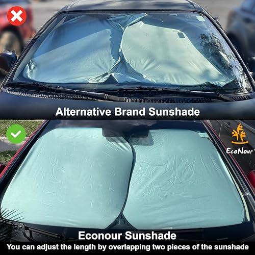 EcoNour 2 Piece Foldable Car Windshield Sun Shade, UV & Heat Protection