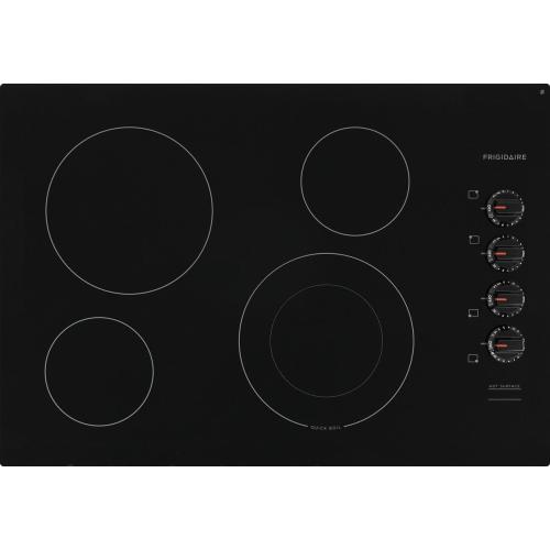 Frigidaire FFEC3025UB 30 Inch Electric Smoothtop Style Cooktop with 4 Elements in Black