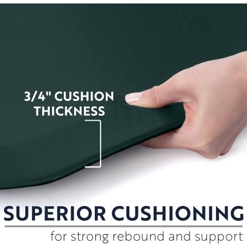 KANGAROO Anti Fatigue Mats for Kitchen Floor, Reduce Foot, Knee Pressure, 3/4 Inch Thick Cushioned Ergonomic Mat, Waterproof Comfort Rug for Under Sinks, Standing Desk, Stores, 17x24, Hunter Green