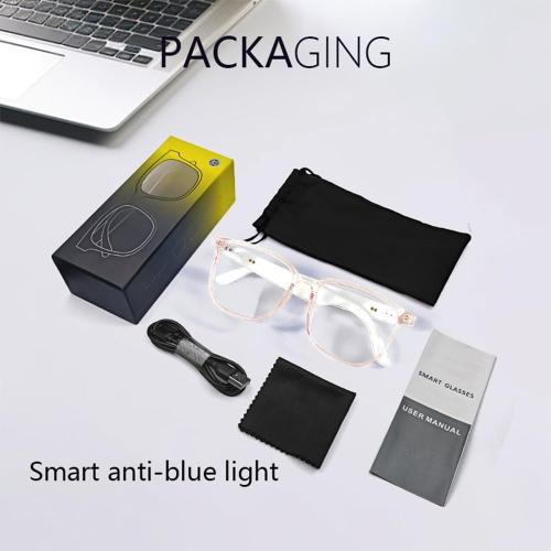 Smart Glasses Bluetooth Audio Sunglasses for Men Women with Dual Stereo Speakers, Open Ear Music &HD Calling, Touch &Voice Assistant, UV Protection——Transparent