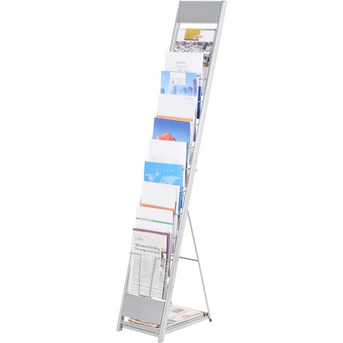 PATIKIL Detachable Magazine Display Racks Floor Standing 10 Layers Brochure Stand Catalog Literature Holder for Hotel, Exhibition, Office
