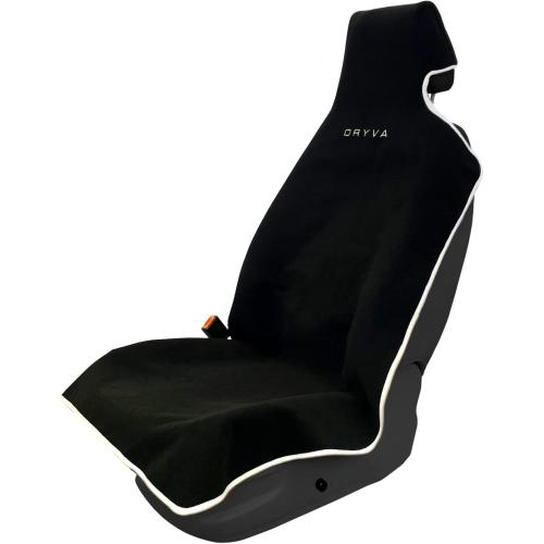 DryvaSeat - Premium Microfiber Towel Car Seat Cover - Waterproof & Sweatproof - Universal Fit, Machine Washable, Non-Slip - Seat Protector for Car, Truck, SUV, Van (Black, 1 Pack)
