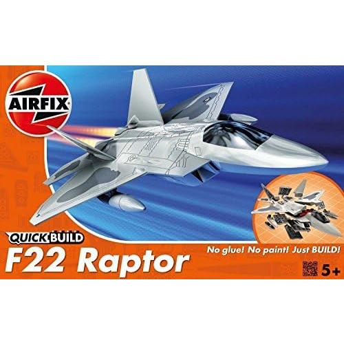 Airfix J6005 Quickbuild Model Airplane Kits for Adults & Kids - F22 Raptor - Fighter Jet Plastic Model Kits, Block Building Sets, Snap Together Aircraft Models, Engineering Toys for Gifts | Fighter Jet Plastic Model Kits, Block Building Sets, Snap Together Aircraft Models, Engineering Toys for Gifts