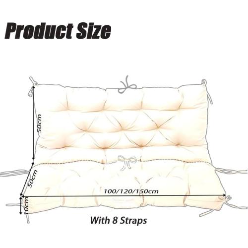 Cushioned Porch Swings, Outdoor Swing Cushions, Waterproof Swing Cushions 3 Seater Replacement with Backrest for Porch, Patio, Backyard, Garden and Lawn(Peacock Blue,48 * 40 * 4in)