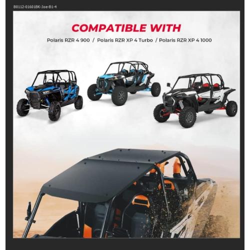 KEMIMOTO Aluminum Roof Top Compatible with Polaris RZR XP 4 1000, 4 Turbo, and 4 900 Models Up to 2023, Heavy-Duty Black Aluminum Roof for 4-Seater