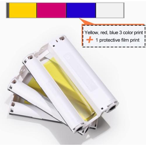 Replace for KP-108IN Canon Selphy Photo Paper & Ink for CP1200 1300 Printer | 3 Color Ink Toners & 108 (4x6) Photo Paper Set, work with CP1500 CP910 CP900 Photo Printer, 100 x 148mm Postcard Size