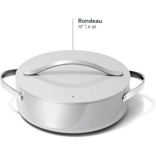 Caraway Rondeau - 6 Qt Non-Stick Pan with Lid - Free From Forever Chemicals - Perfect for Searing, Braising, & Roasting - Gray NEEDS CLEANING