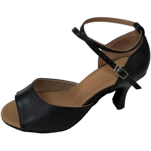 Womens Latin Salsa Dance Shoes Open Toe Ballroom Party Soft Sole Professional Indoor Socials Dancing Sandals Black size 8