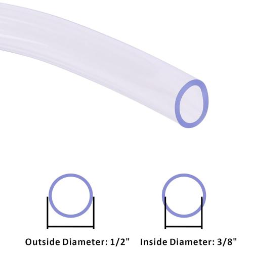 25ft Clear Vinyl Tubing - 3/8 ID 1/2 OD PVC Tube Food Grade Flexible Plastic Pipe Hose for Homebrewing, Siphon Pump 7.6 Meters(25ft) Length