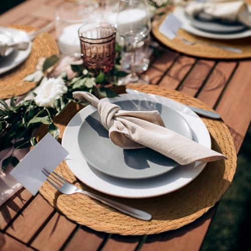 BAVIFY 13 Round Woven Placemats Set of 10, Plate Chargers for Dining Table